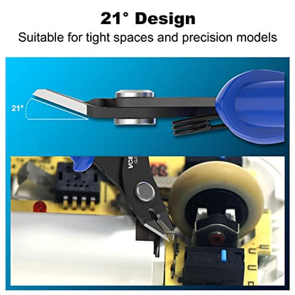 VCELINK Small Wire Cutter Spring-loaded GJ706BL, Precision Flush Cutter Pliers Diagonal Cutters for Electronics, Jewelry Making, Model Craft and 3D Printer, 5-Inch - WoodArtSupply