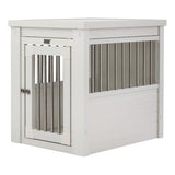 New Age Pet ECOFLEX InnPlace Dog Crate & End Table, Indoor Furniture Style Pet Kennel for Small, Medium, Large & XL Dogs, Durable Composite, Antique White, Small New Age Pet