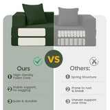 COMAX Futon Sofa Bed, 4‑in‑1 Convertible Sofa Bed, Folding Boneless Couches for Living Room, Fold Out Small Foldable Loveseat Floor Sleeper Comfy Mattress Lounge Space‑Saving, Green COMAX