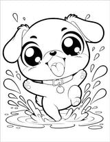 Cute Dogs Coloring Book for Kids Ages 4-8: Adorable Cartoon Dogs & Puppies WoodArtSupply