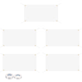 PATIKIL 5 PCS Blank Banners Signs to Decorate 2'x4', Sublimation White Banner with Hanging Rope for Business Outside Outdoor Wall PATIKIL