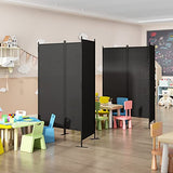 JAXPETY Room Divider Panel 6Ft Privacy Screen Wall Dividers for Room Separation Flexible Partition Folding Portable Room Partition for Office 88" W x 73" H, Black JAXPETY