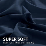 Cathay Home Hotel Luxury Wrinkle & Fade Resistant Double Brushed Ultra Soft Microfiber 1-Piece Single Flat Sheet - Navy Blue, King (102" x 105") Cathay Home