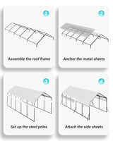 GarveeLife 13 ft x26 ft x11 ft Oversized Metal Carport, Steel Heavy Duty Car Ports for All-Weather, Tall Carport for Full-Size Pickup Trucks, Boats, and Tractors, N.W. 780 LBS GarveeLife