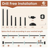 SUNALLY Room Divider No Drilling Curtain Rod Wall Divider for Room Separation, 4-10ft(H) 28-114inch(W) Adjustable, Heavy Duty Partition Space Separator Freestanding Tension Curtain Stand, Black SUNALLY