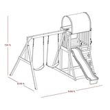 Sportspower Augusta Wooden Swing Set with Heavy Duty A-Frame & 6ft Double Wall Slide, Bonus Anchor Kit Included Sportspower