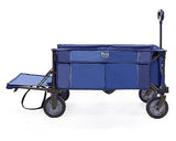 TIMBER RIDGE Tailgate Collapsible Folding Wagon Cart, Heavy Duty Utility Push Pull Beach Wagon Foldable, Outdoor Grocery Cart with Side Pockets for Camping, Garden, Shopping, Holds 225 lbs, Blue TIMBER RIDGE