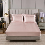 Herside Pink Mocha Satin Comforter Set 7 Pcs Full Size Bed in a Bag Luxury Satin Bedding Set with Comforter Pillowcases and Sheets Sets Mini Pompoms Design Super Soft Silky Bed Set for All Seasons Herside