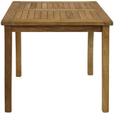 Sunnydaze Solid Teak Outdoor Dining Table - Light Brown Wood Stain Finish - Square - 32 Inches Long - Patio, Deck, Lawn, Garden, Terrace or Backyard Use Sunnydaze