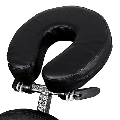 JupiterForce Portable Massage Chair Foldable Lightweight Tattoo Therapy Chair with Adjustable 4 Inches Thick Sponge Face Cradle for Client Spa Salon Massage with Carrying Bag (Black) JupiterForce