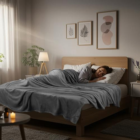 Utopia Bedding Fleece Blanket Twin Size Grey (60x80 Inches) Ultra Soft Warm Lightweight Microfiber Breathable Anti-Static Cozy Winter Bed Blanket, All-Season Home Decor Gift for Men & Women Utopia Bedding