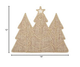 Feuille Burlap Farmhouse Winter Placemats Set of 4 Christmas Tree Holiday Placemats for Table Decorations Feuille