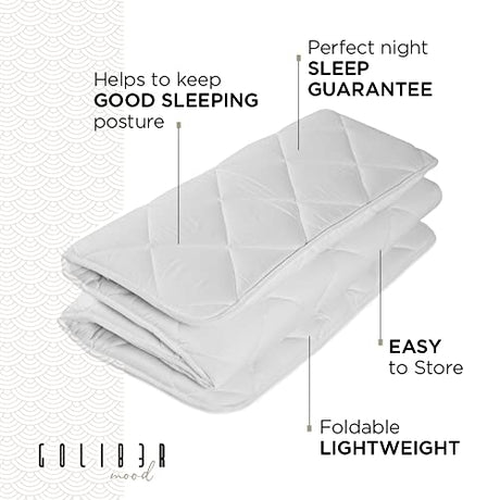 Goliber Japanese Futon Japanese Floor Bed, Tatami Foldable Bed, Roll Up Sleeping Pad, Shikibuton, (Queen 62 x 82 inch - 160 x 210 cm) Goliber