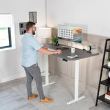 VIVO Electric Stand Up Desk Frame, DIY Workstation, Frame Only, Dual Motor Ergonomic Standing Height Adjustable Base with Memory Controller, White, VIVO