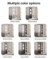 Wall Room Divider, Storage Cabinet Storage Display with Shelves, Modern Freestanding Wood Room Divider Screen, Wall Privacy Screens for Home Decorative (Beige+Black,39.5" L x 9.5" W x 79.5" H) Kavie
