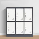 MAYROY Metal Locker Office Storage Locker Home Steel Locker School Storage Organizer, Storage Cabinet for Kids Students Employee (Gray, W6D) MAYROY