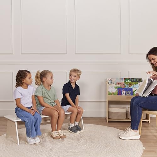 ECR4Kids Kiddo Bench, Kids Furniture, White Wash ECR4Kids