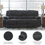 Signature Design by Ashley Draycoll Contemporary Manual Pull Tab Reclining Sofa, Dark Gray Signature Design by Ashley