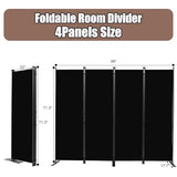 Room Divider-Folding Privacy Screens, 6 ft Partition Room Dividers Wall for Separation, Home, Office, Classroom, Studio (Black, 4 Panel) Grezone