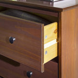 Walker Edison Modern Tall 4 Solid Wood Dresser Bedroom Storage Drawer Organizer Closet Hallway, 40 Inch, Walnut-T Walker Edison