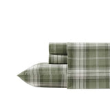 Eddie Bauer - Full Bed Sheets, Cotton Flannel Bedding Set with Matching Pillowcases, Brushed for Extra Softness, Deep Pocket, Oeko-Tex Certified (Heartland Plaid Green) Eddie Bauer