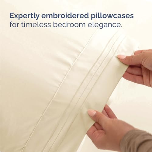 Twin Size 3 Piece Sheet Set - Comfy Breathable & Cooling Bed Sheets Set - Hotel Luxury Bedding for Women, Men, Kids, Teens, Boys & Girls - Deep Pockets, Ultra-Soft, Wrinkle Free - Oeko-Tex - Off White CGK Unlimited
