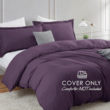Hearth & Harbor Purple Duvet Cover King Size - 3 Piece Soft Double Brushed Bedding Set - Includes 1 King Duvet Cover with Button Closure 104x90 inches and 2 Pillow Shams Hearth & Harbor