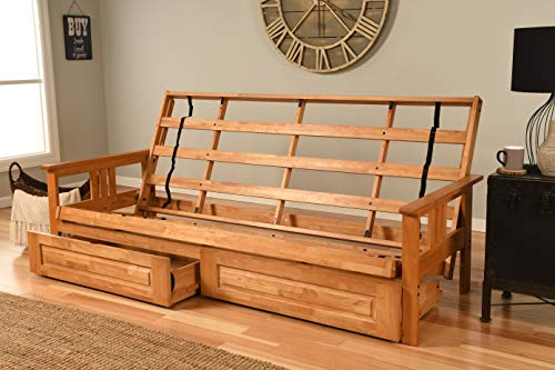 Kodiak Furniture Monterey Queen-size Futon Frame, Storage Drawers, Butternut Finish Kodiak Furniture