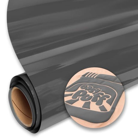 SISER Easy Puff HTV 12''x1yd - 3D Puffy Heat Transfer Vinyl (Dark Gray) Siser