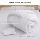 CozyLux White King Size Comforter Set, 3 Pieces Solid Breathable Quilted Style Bedding Sets, Luxury Fluffy Soft Bed Set with Down Alternative Comforter for All Season (1 Comforter & 2 Pillowcases) CozyLux