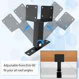JEXALINE 3Pcs Roof Riser Brackets Kit,Pergola Roof Riser Beam Bracket,Heavy Duty Roof Mount Pergola Brackets, Roof Bracket Kit,Adjustable Saddle Roof Riser Post for Gazebo Pergola-Includes Screws… JEXALINE