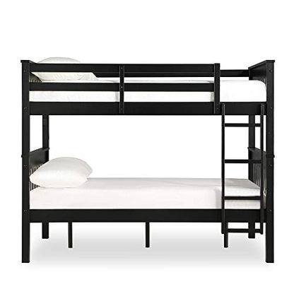 DHP Moon Full Over Full Bunk Bed with USB Port in Black - WoodArtSupply