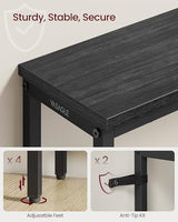 VASAGLE Console Table, Entryway Table, One Piece Top, Easy Assembly, for Hallway, Bedroom, Living Room, 1 Tier, 7.9 x 31.5 x 32 Inches, Charcoal Gray and Ink Black ULNT035BA01S VASAGLE