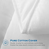 Dafinner 100% Cotton Cover Comforter Queen Size, Lightweight Down Alternative Duvet Insert with Lyocell & Climaloft™ Blend Fill, Breathable Microfiber Comforter for Hot Sleeper (90x90”, White) Dafinner
