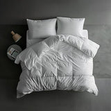 Hotel Grand Luxury White Down Comforter Twin Size, 600 Fill Power All Season Down Duvet Insert Twin, 500 Thread Count 100% Cotton Hotel Bedding Comforters with Stripe Pattern, Made in USA 68x90 Inch Hotel Grand