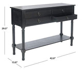 Safavieh Home Collection Haines Black 4-Drawer Bottom Shelf Console Table SAFAVIEH