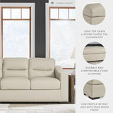 Signature Design by Ashley Treasure Trove Contemporary Leather Match Sofa, Beige Signature Design by Ashley