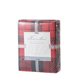KACEMOO King Size Bed Sheets Set 4PC - Red Black Plaid Printed Sheet Soft Cooling 1800 Thread Count Brushed, 8-17'' Deep Pocket Kids Pattern Bed Sheet, Machine Washable Patterned Double Bedding Set KACEMOO
