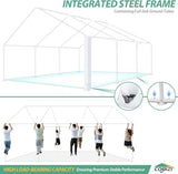 COBIZI 20x20FT Tents for Parties Heavy Duty Canopy, Carpas para Fiestas with 4 Removable Sidewalls with Built-in Sandbag, Waterproof, UV50+, White COBIZI