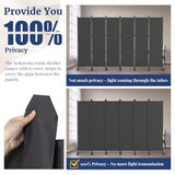 Kokorona 6 Panel Room Divider, 6FT Tall Rolling Privacy Screen with Lockable Wheels, Folding Wall Dividers Portable Room Divider for Room Separation, Included - Cover Strips, Grey, 119''W x 70''H Kokorona
