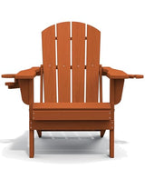 SERWALL Adirondack Chair with Cup Holders - Composite Adirondack Chairs HDPE Outdoor Chairs All Weather Use- Orange SERWALL