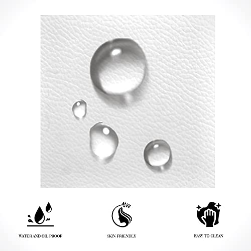 Stylish Allewie King Size Faux Leather Bed Frame with Curved Adjustable Headboard, Modern White Design Allewie