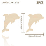 BENECREAT 3Pcs Dolphin Wooden Cutouts, 7.7x7.6inch Unfinished Wooden Sea Animal Cutouts, Wooden Pieces for DIY Summer Beach Decor, Wooden Signs and Handmade Decorations BENECREAT