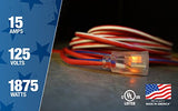 Southwire Heavy Duty Extension Cord, 50Ft, 12 Gauge, 3 Conductor, Outdoor Cord, Lighted End, SJTW, Red/White/Blue, 2548SWUSA1 Southwire