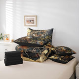 Erosebridal Deer Camo Queen Comforter Set with Sheets Rustic Hunting Bedding Set 7-Piece for Men Boys Kids Adults Camouflage Army Deer Bed in A Bag Vintage Hunting Animals Quilt Duvet Insert Erosebridal