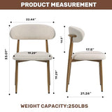 UVV Dining Chairs Set of 4, Metal Kitchen Chairs with Modern Fabric Upholstered for Dining Room, Beige UVV