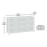 Sauder Cannery Bridge 6 Drawer Dresser Bedroom Dresser Chest of Drawers Wooden, in Lintel Oak Sauder
