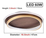 Farmhouse LED Ceiling Light Fixture - Wood Grain Finish Semi Flush Mount Round Mid Century Modern Ceiling Light with Gold Ring Antique Vintage Lighting Fixture for Living Room Bedroom Kitchen Bathroom DXYC