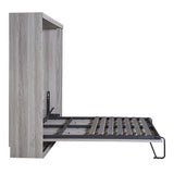 Ball & Cast Murphy Bed Full Size,Hideaway Beds Chest with Wardrobe,can be Folded,Wall Bedframe w/Wood Slat Support,No Box Spring Needed,for Bedroom Apartment,Grey Ball & Cast