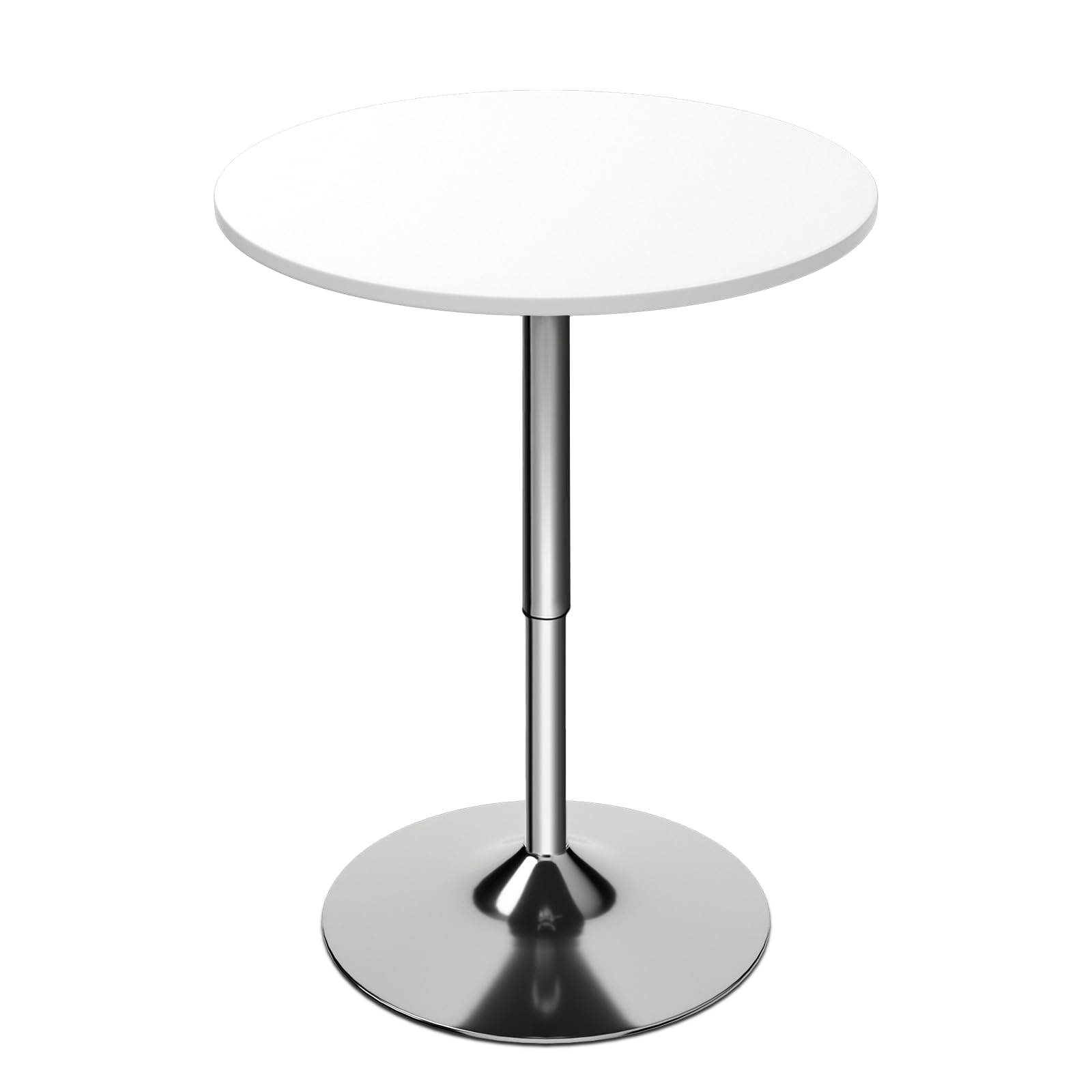 Magshion 23.6'' Adjustable Height Swivel Round Wood Bar Table in White - WoodArtSupply